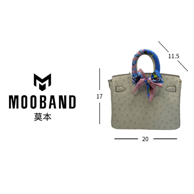 MOOBAND  2025上新鸵鸟皮真皮女士手提包单肩斜跨包 3031T-8 鸵鸟