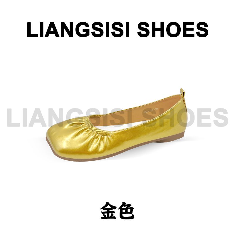 梁思思SHOES新款褶皱平底玛丽珍单鞋-621-17