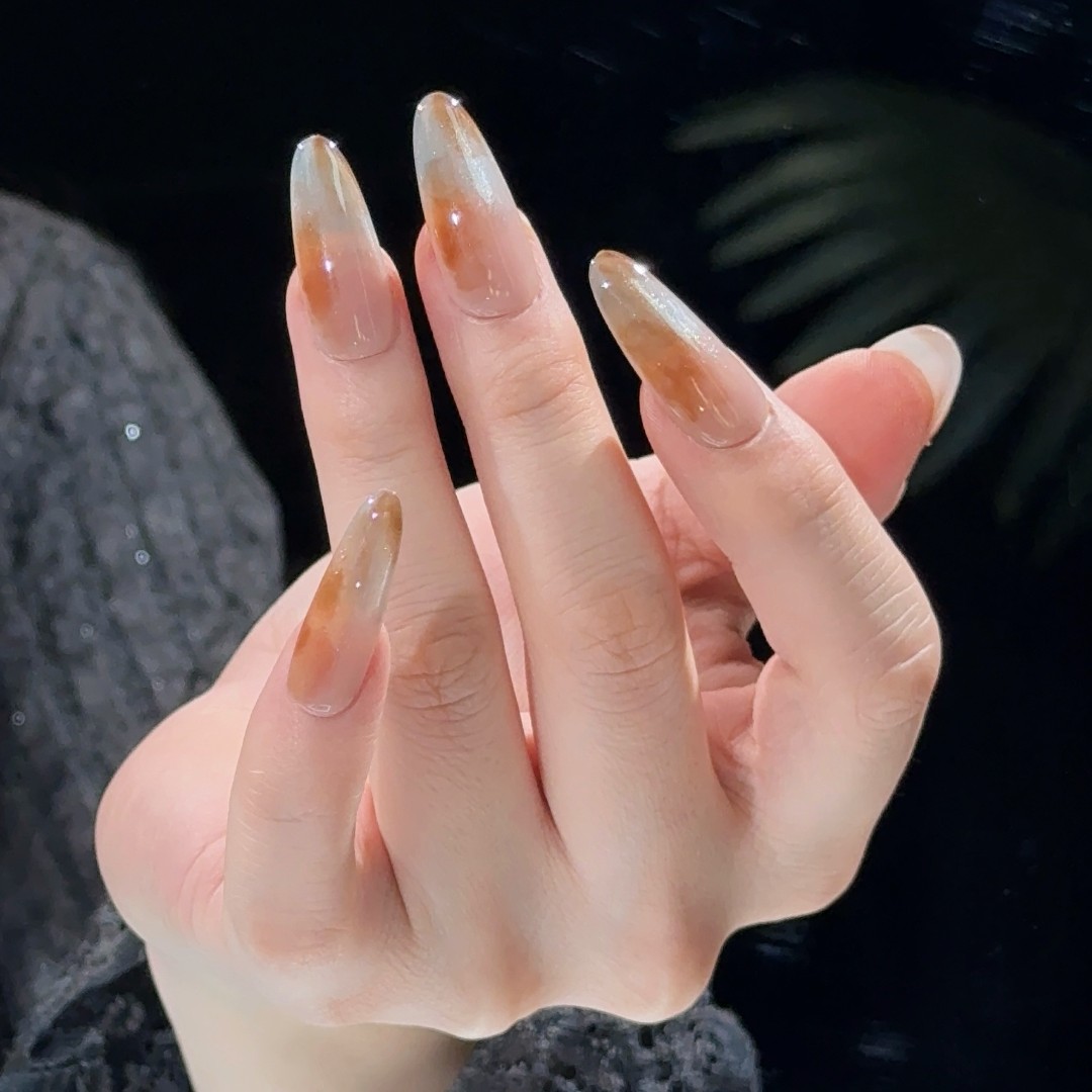 狐甲一方【橘子海】晕染款简约温婉大气纯手工穿戴甲