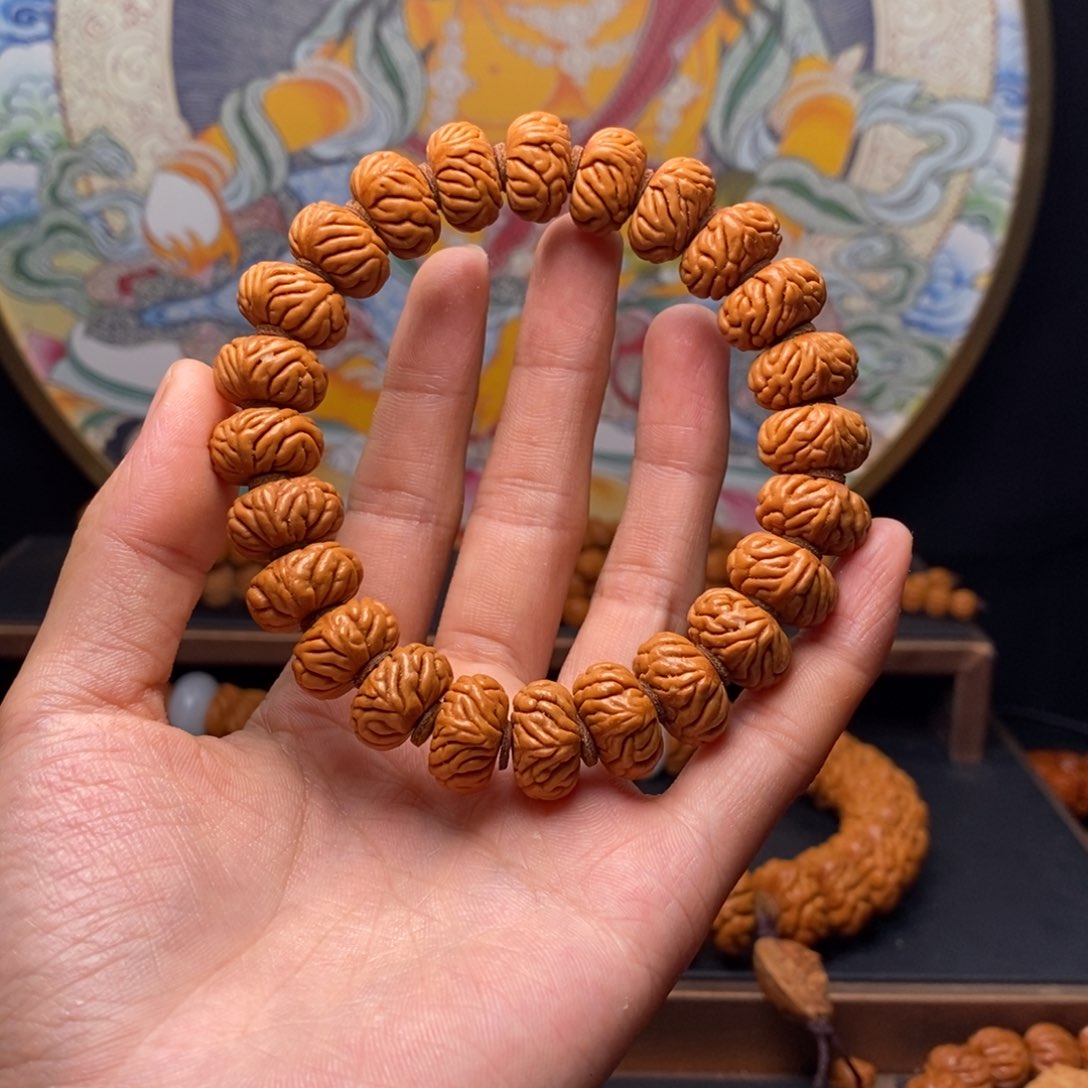 桃核手串小*龙纹桃核祥云