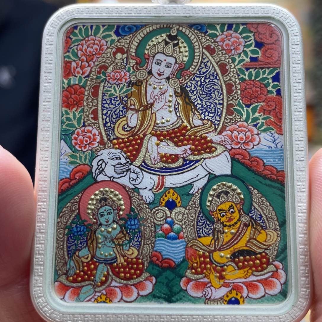 吊坠悠*热贡纯手绘唐卡普贤