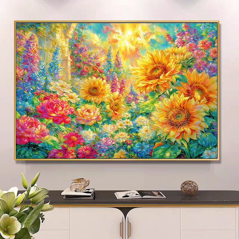 【小白定制】沐光向阳2025新款花卉十字绣59色满绣无勾边【裸包无针】