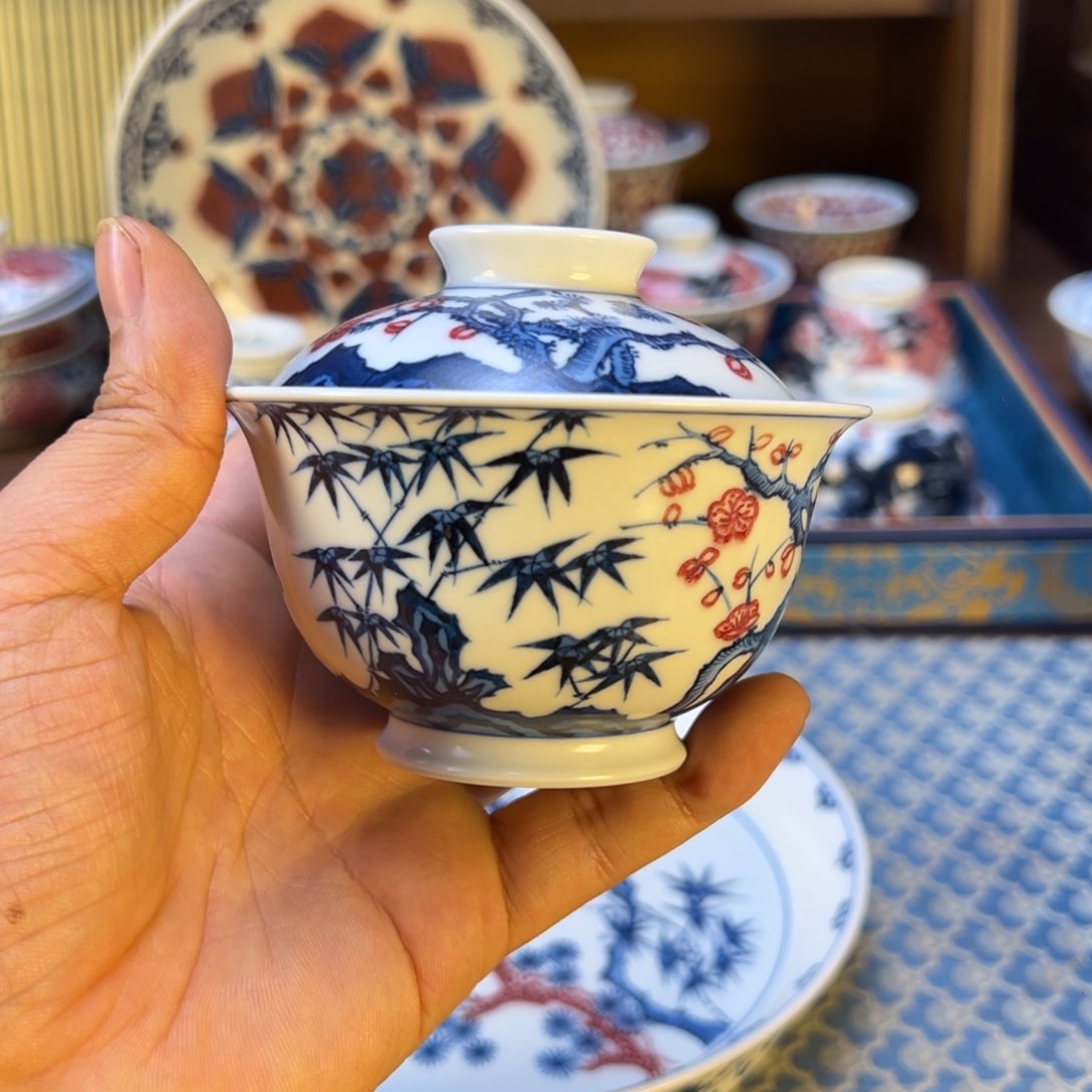 摆件新年快乐景德镇茶器百宝箱