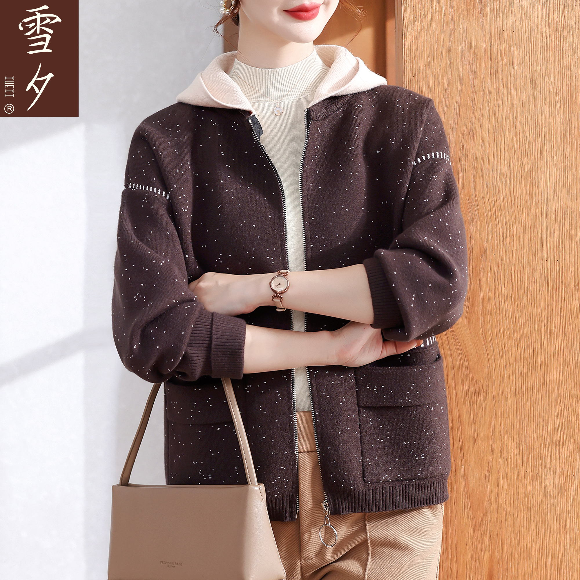 妈妈秋装大码针织外套2025新款宽松大码毛衣开衫中老年女洋气衣服