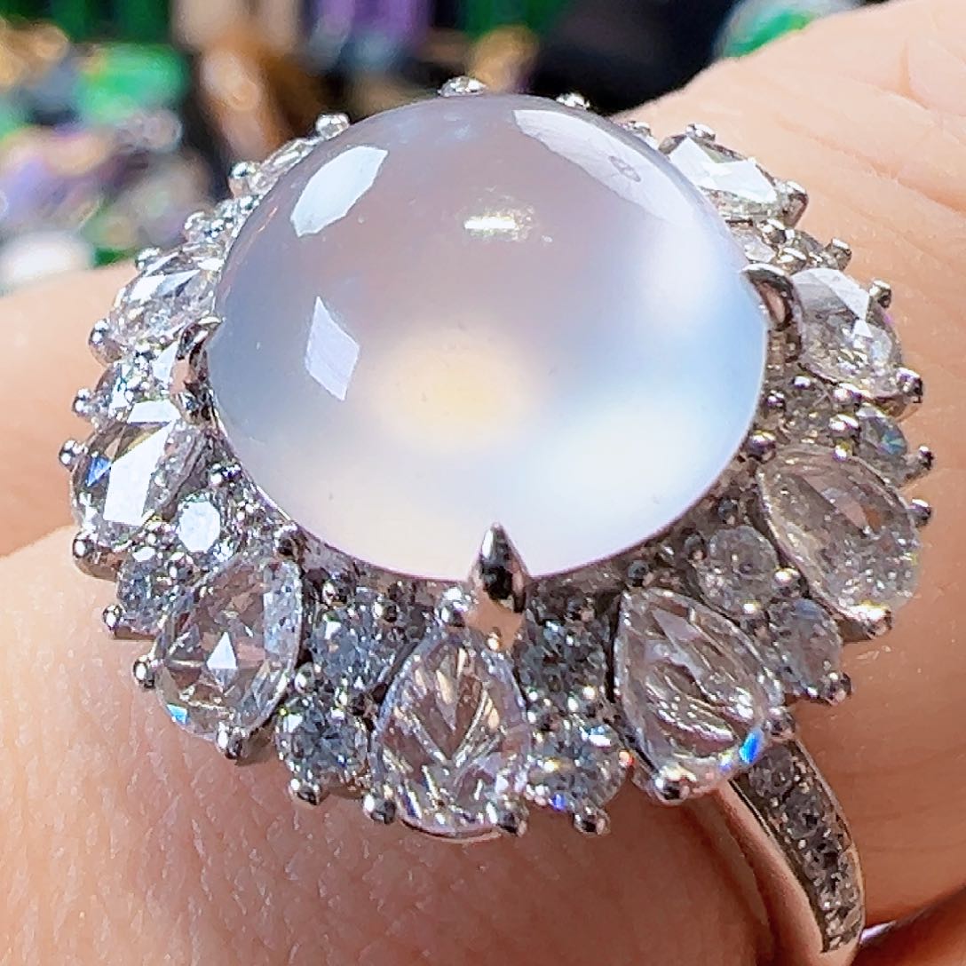 翡翠戒指18K金镶嵌签收后24小时鉴赏期