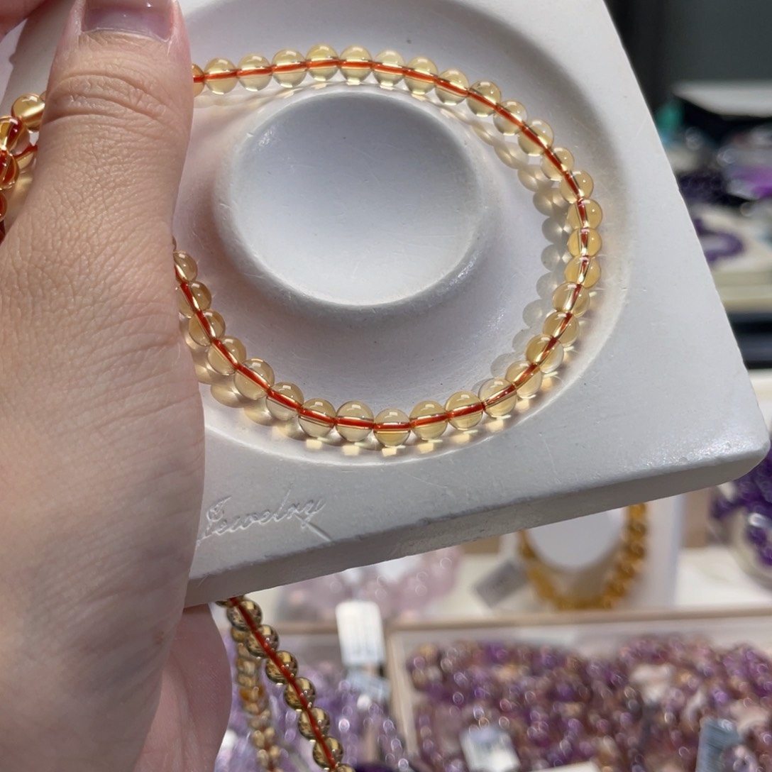 未镶嵌手链水晶5mm巴西黄水晶