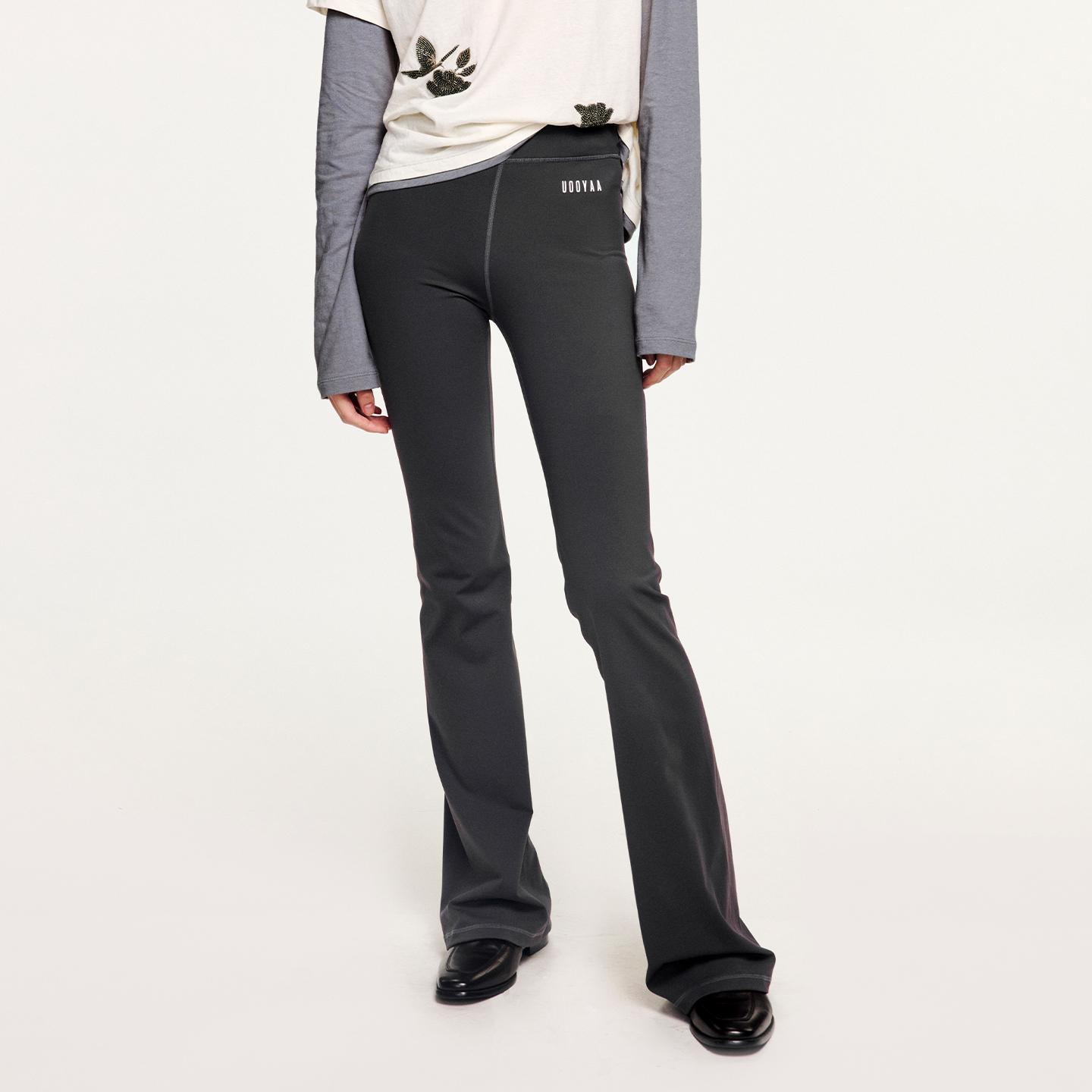 UOOYAA/乌丫2025冬季新款经典微喇打底裤 9141