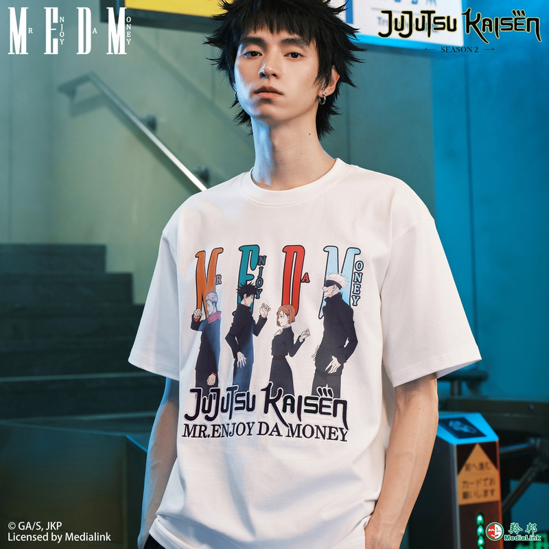 MEDM×咒术回战联名-动漫多人印花休闲圆领短袖潮流纯棉T恤男女夏