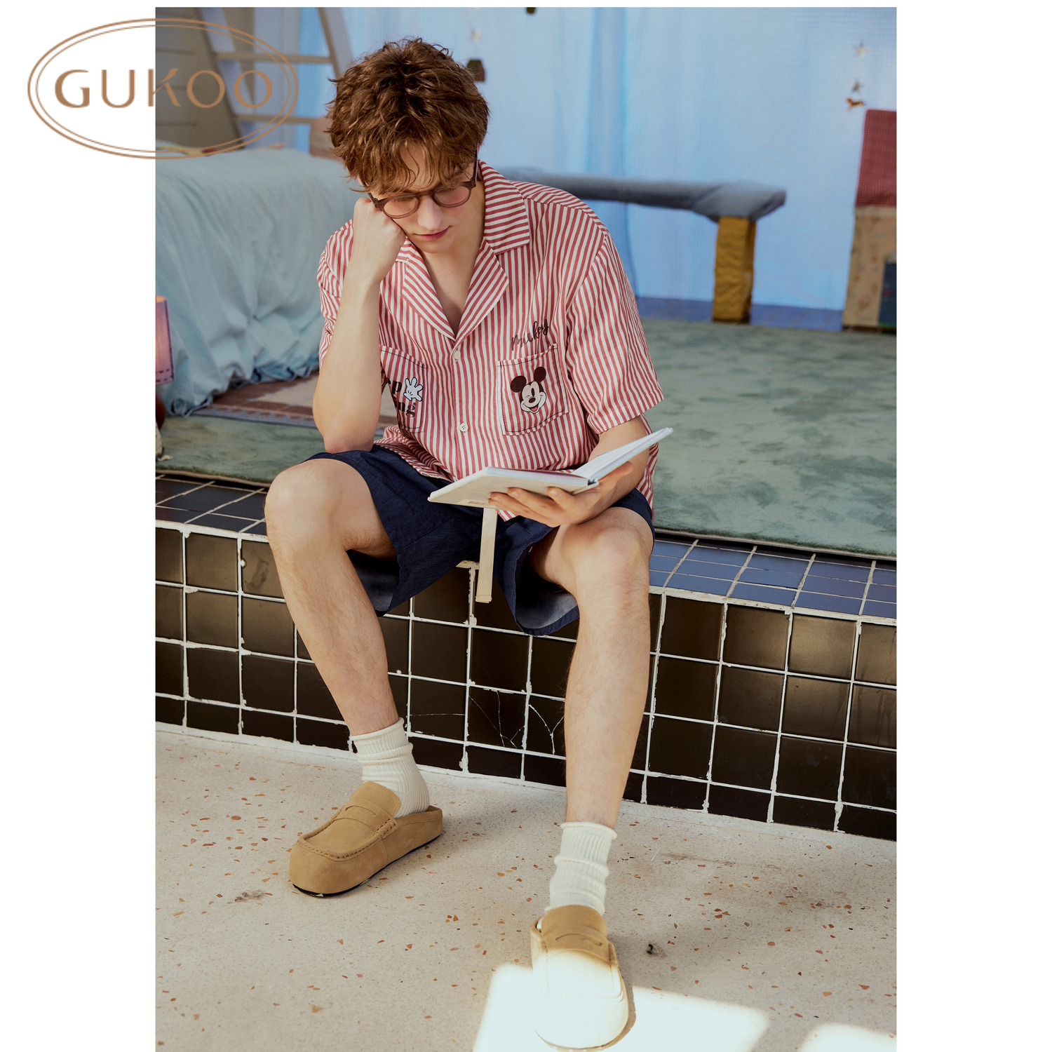 Gukoo/果壳男款睡衣夏季纯棉迪士尼联名新款宽松家居服