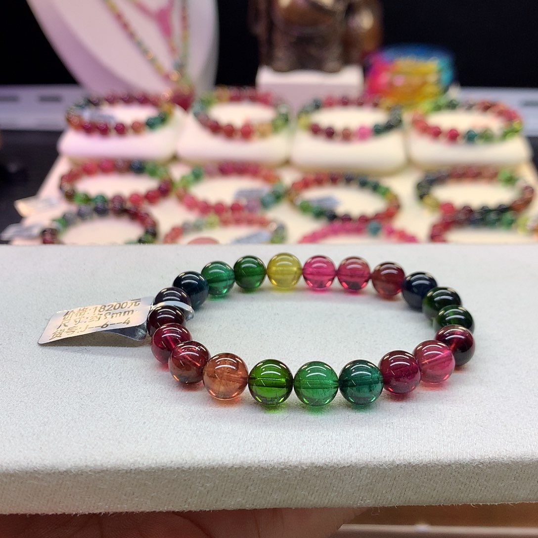 未镶嵌手串碧玺老矿色标9mm