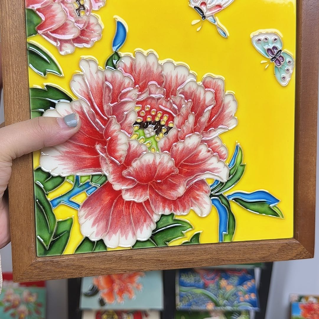 小***J黄牡丹果盒23×23尺寸