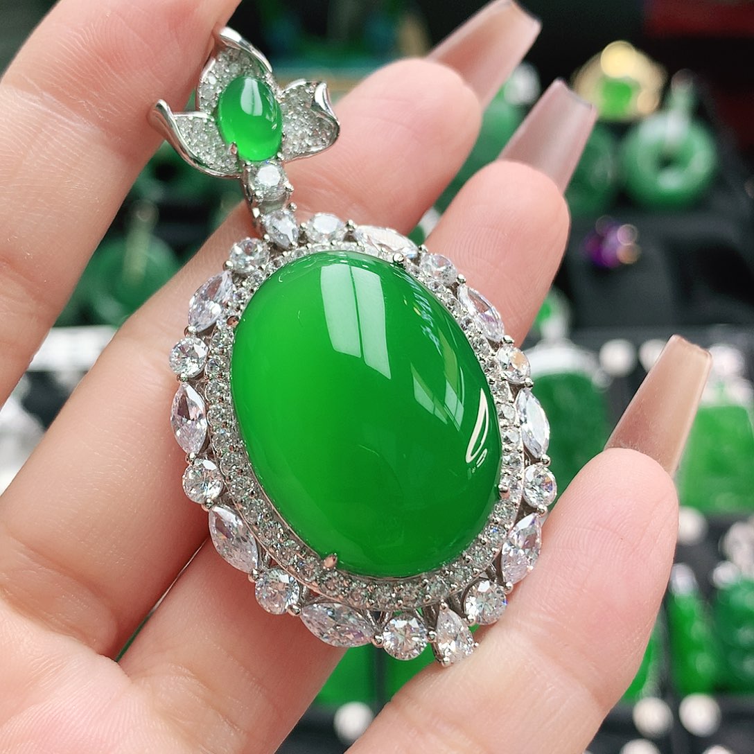 玛瑙/玉髓吊坠银S925镶嵌