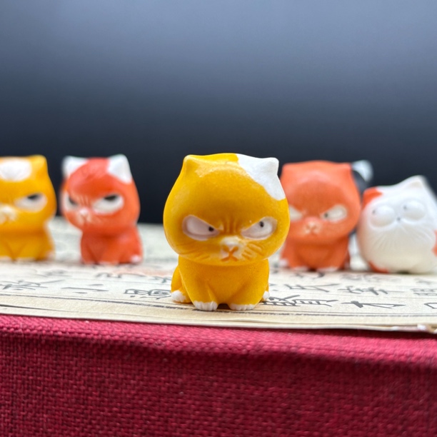 竹根雕配饰可爱小猫咪