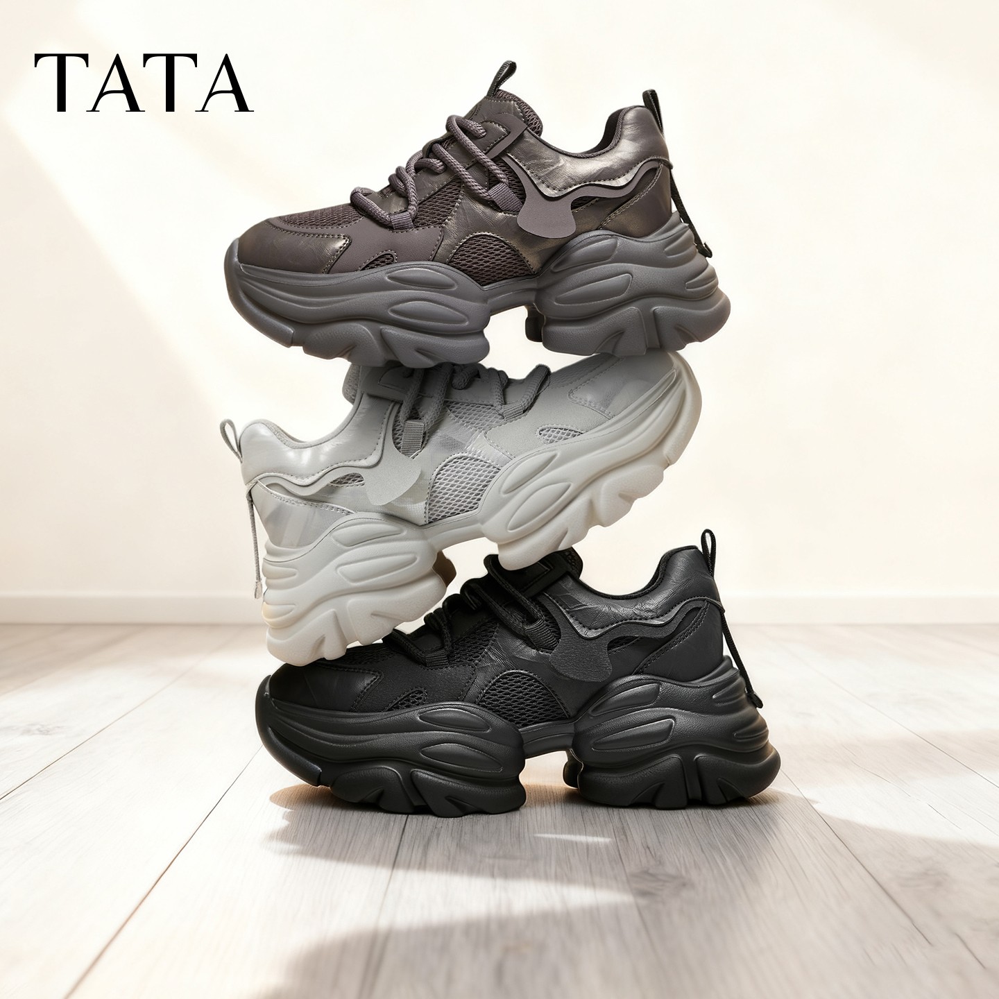 【单里/绒里可选】TATA他她2026时尚休闲百搭女老爹鞋新款