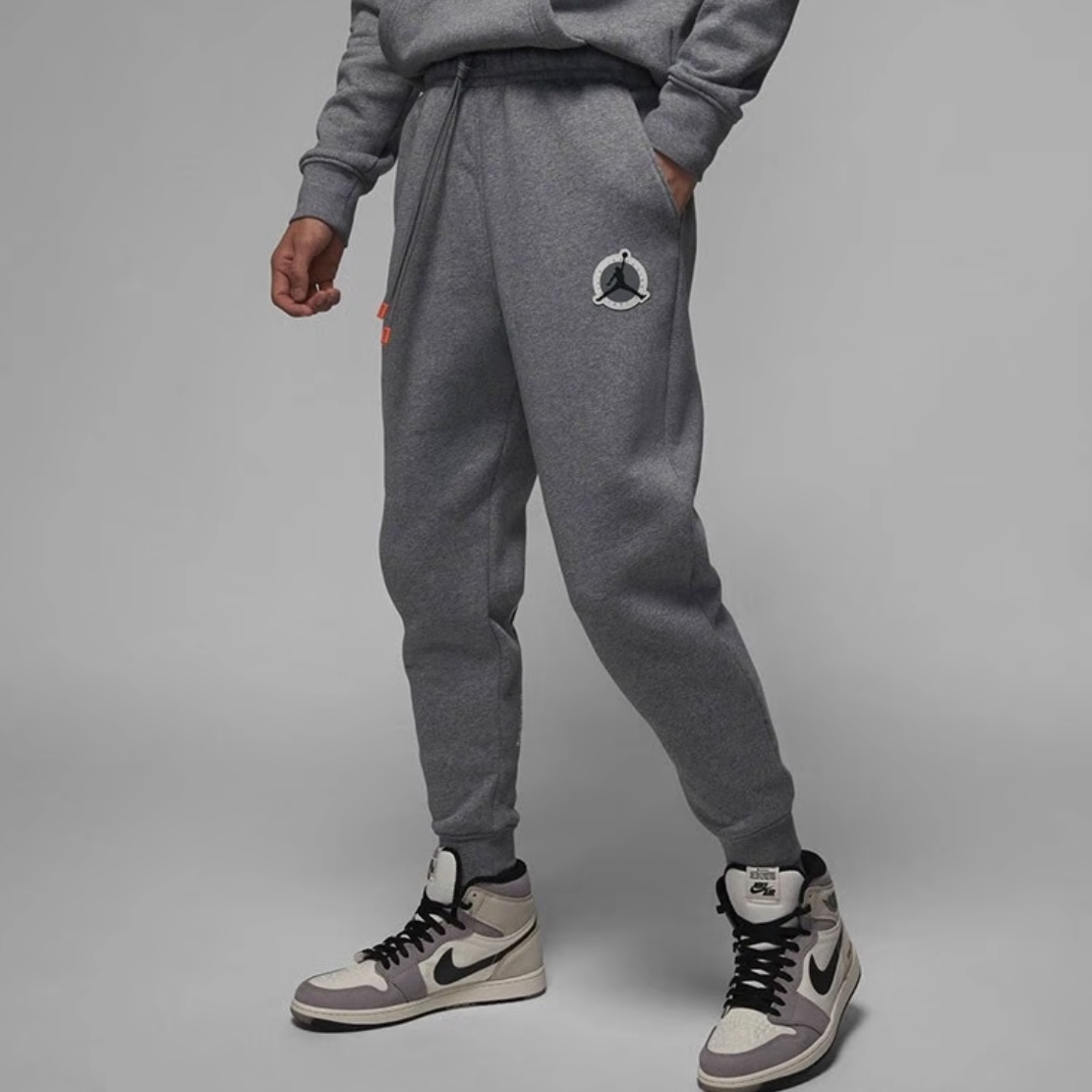 Jordan Brand 纯色束脚加绒休闲长裤男女同款深灰色DV7597-091