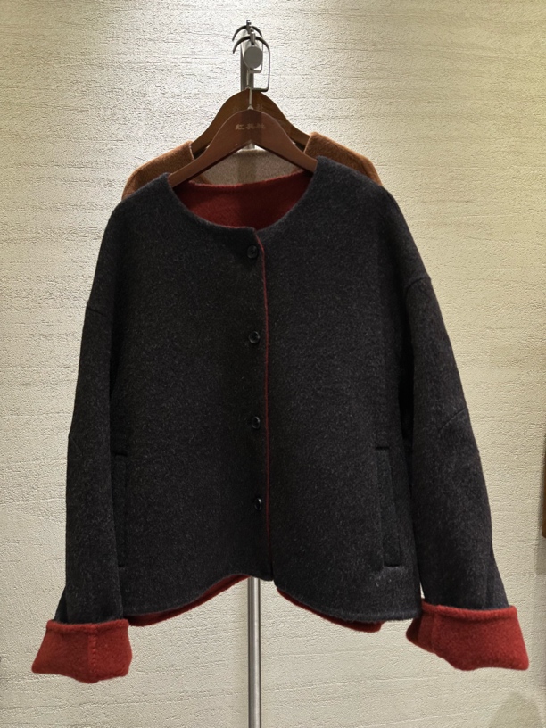 短款圆领韩版拼色外套