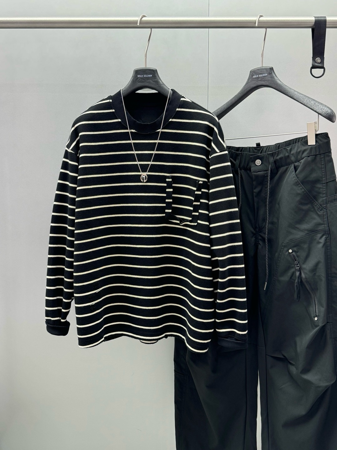 668-1212/7702 /1256 男士美式设计感时尚条纹卫衣 1128