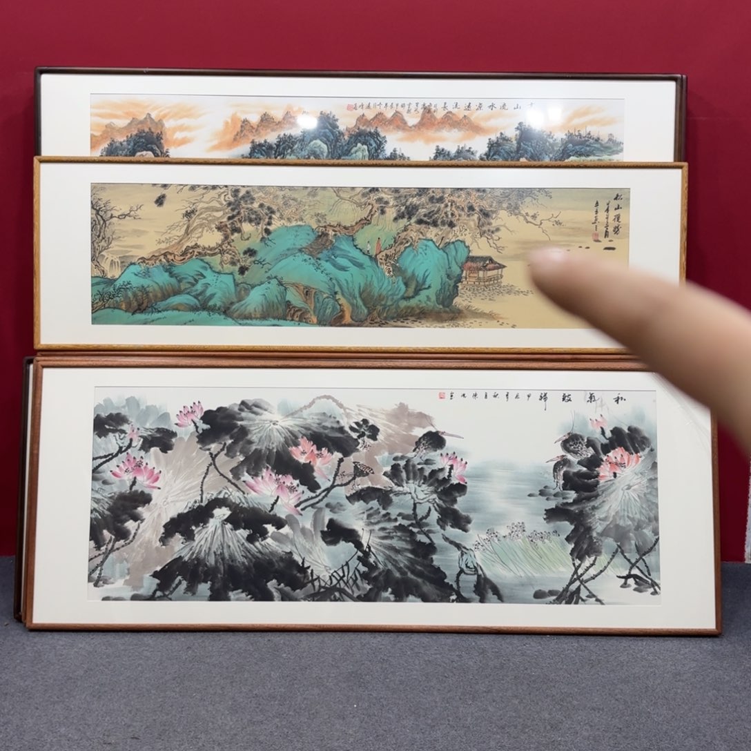 国画带框绘画210/60尺寸