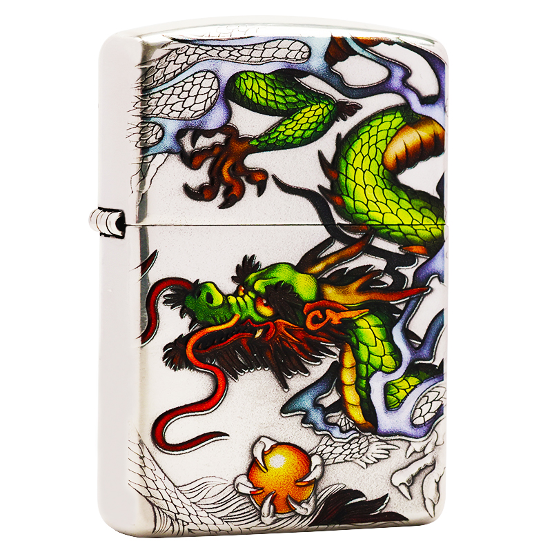 ZIPPO/之宝打火机【青龙】彩绘盔甲机原装正品煤油火机DYJ1