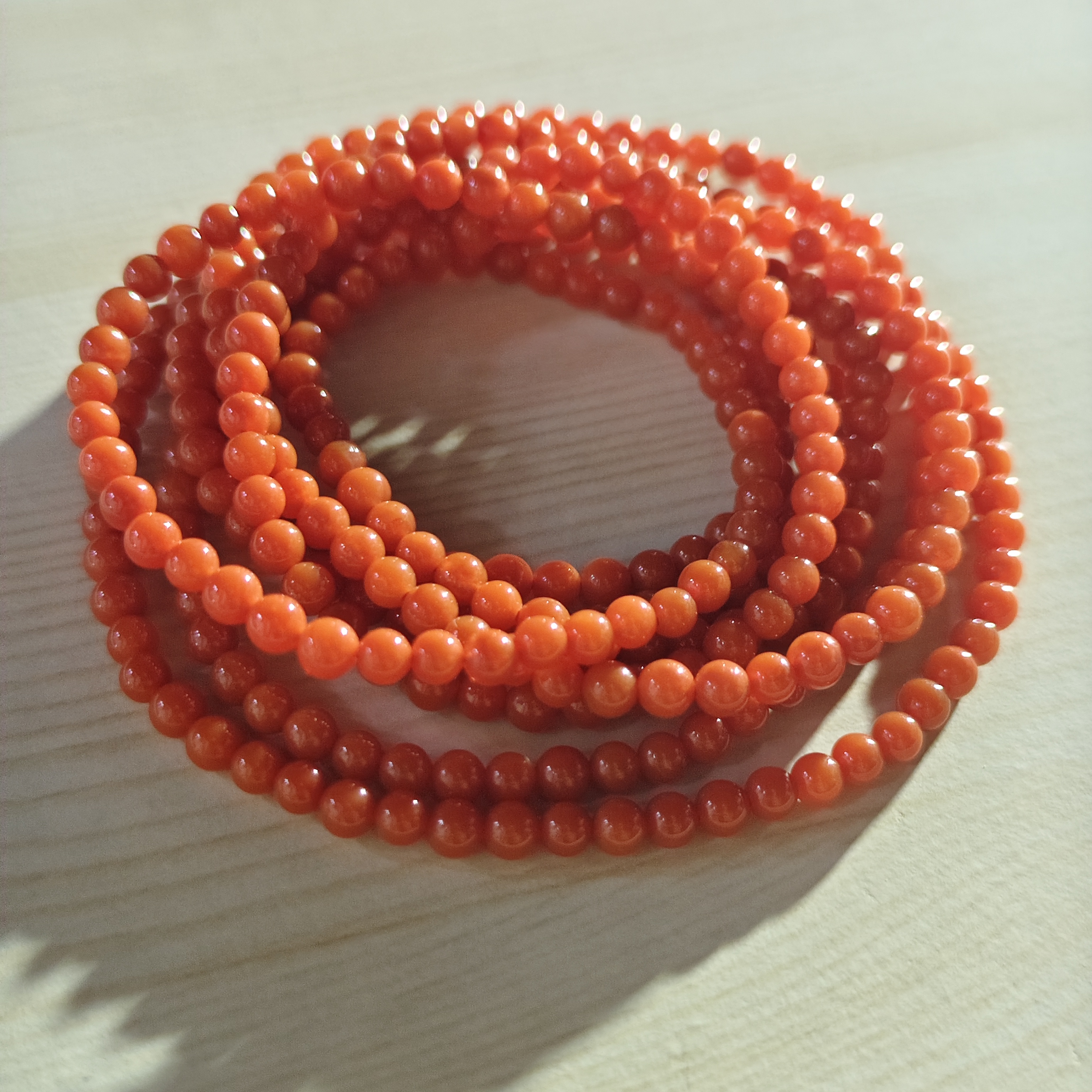 【书记甄选】天然南红多圈手链 多样性发一件 约4mm 8137JY