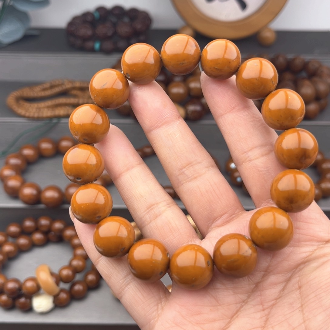 紫金鼠手串半实心光珠练手款14.5