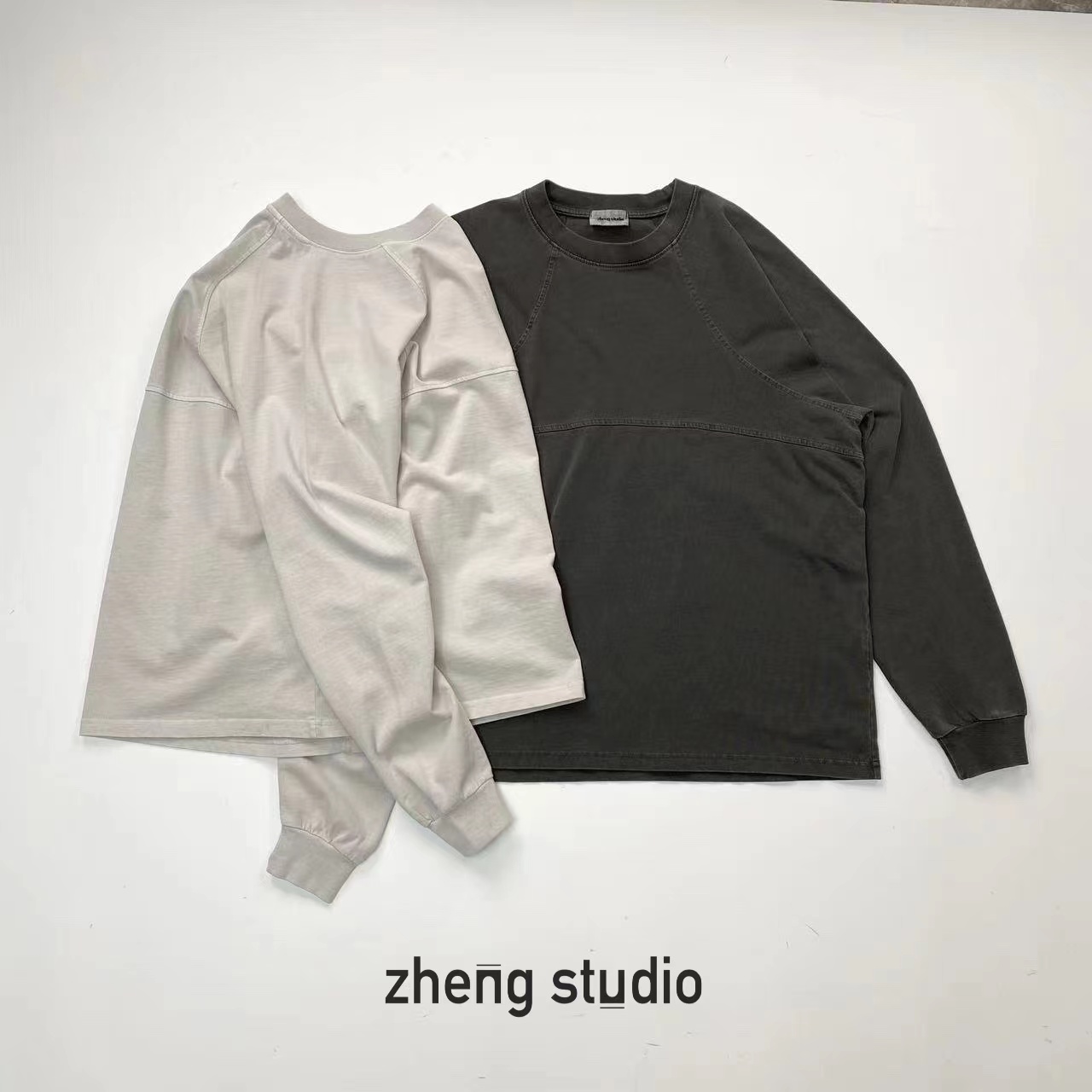 #9670 D3无肩线水洗 成衣染色长袖