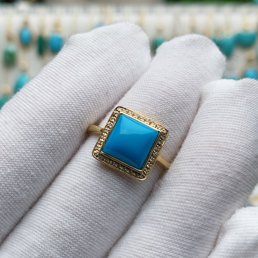 【闪购商品】绿松石配饰18K金镶嵌上*婉