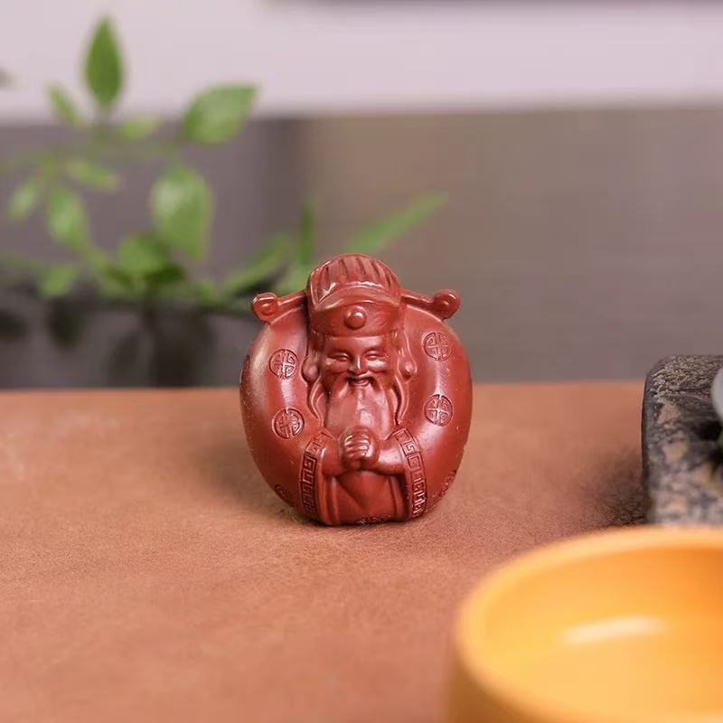 紫砂茶宠小财神茶宠摆件可养创意茶玩茶道可爱办公室茶桌装饰