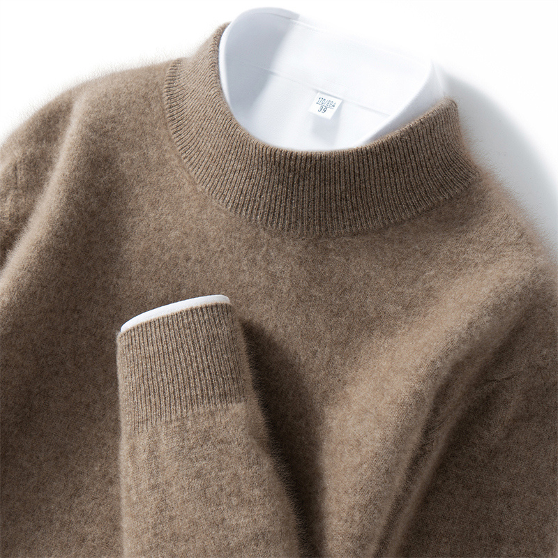 【轻奢 100%纯山羊绒 软糯不扎】男士半高领羊绒衫