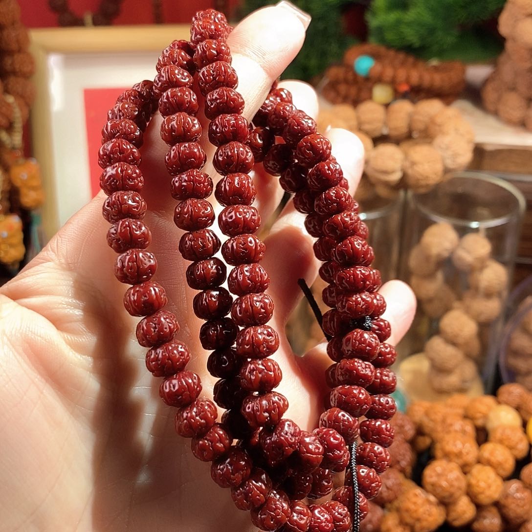 金刚菩提手串95玉华深红108