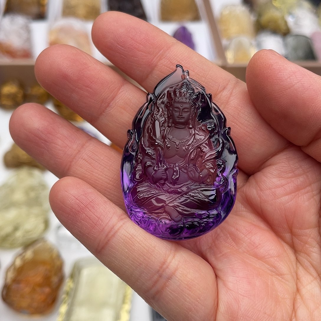 南***山水晶颈饰未镶嵌定制