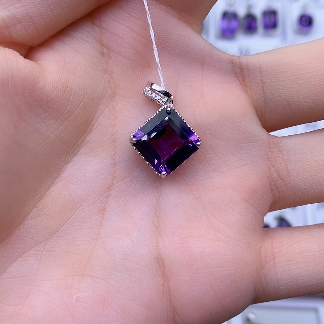 紫晶纯天然无优化紫水晶Q银S925镶嵌