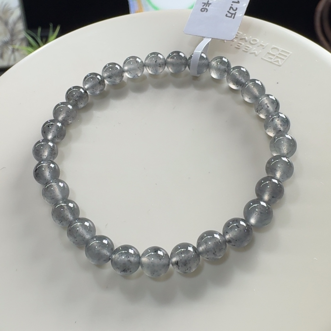 翡翠未镶嵌手链高冰玻乌鸡单圈6mm