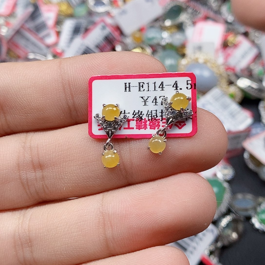 翡翠银S925镶嵌戒指天然A货缅甸翡翠