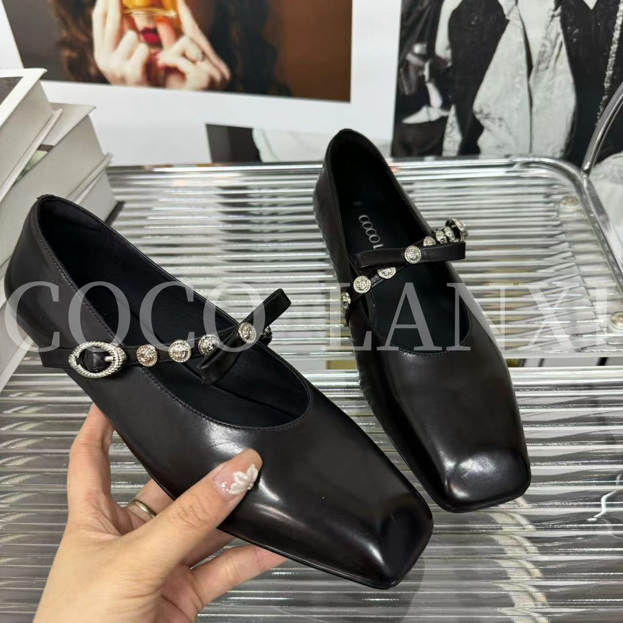 【晚风】玛丽珍方头百搭浅口气质低跟小单鞋25DX103LX