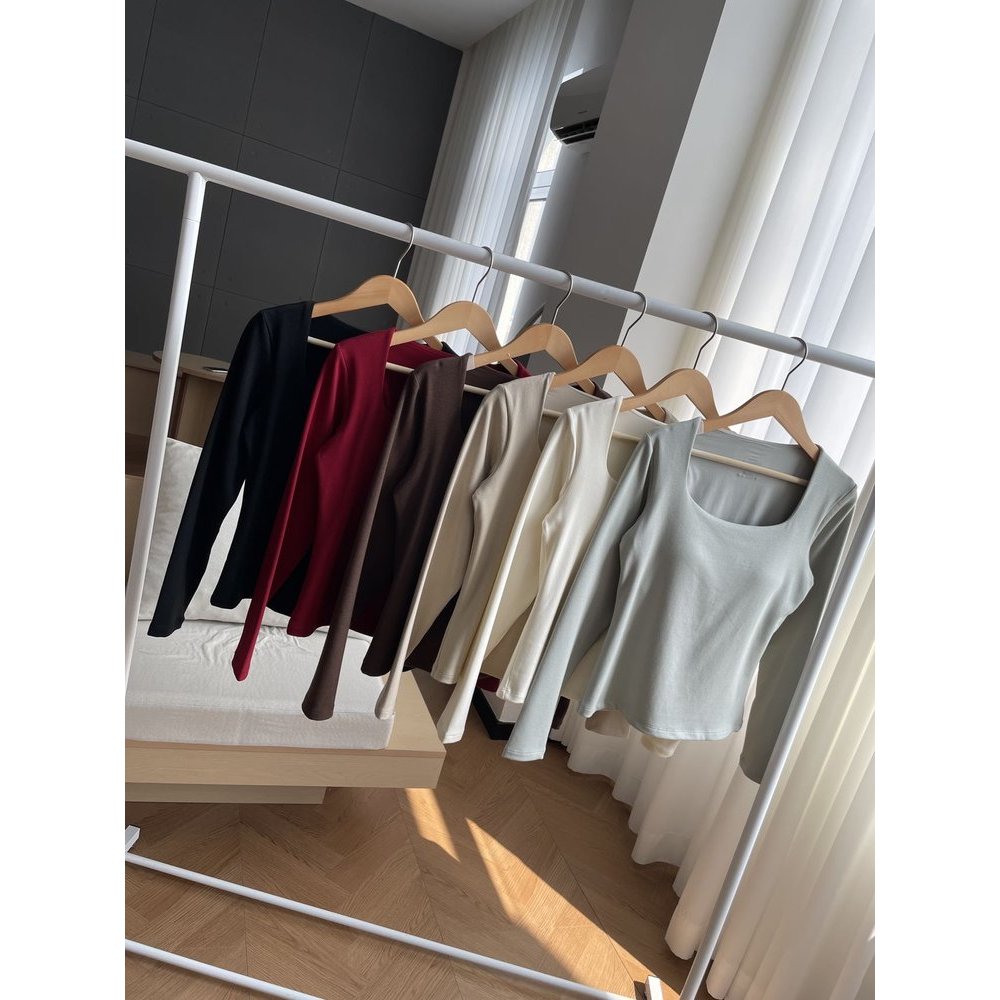 D5784秋冬季百搭方领正肩保暖上装