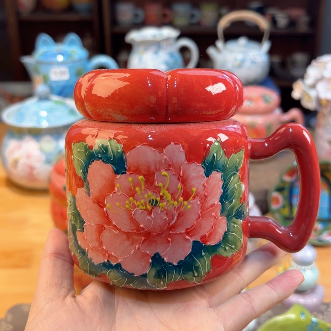 景德镇手绘高温釉下彩陶瓷茶具
