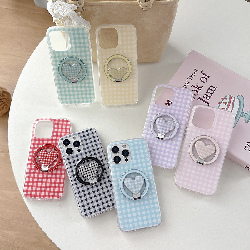 夏日格纹肤感磁吸适用苹果16promax手机壳iPhone15/14/13保护套17
