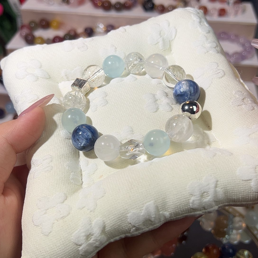 烟晶手链合金天然水晶