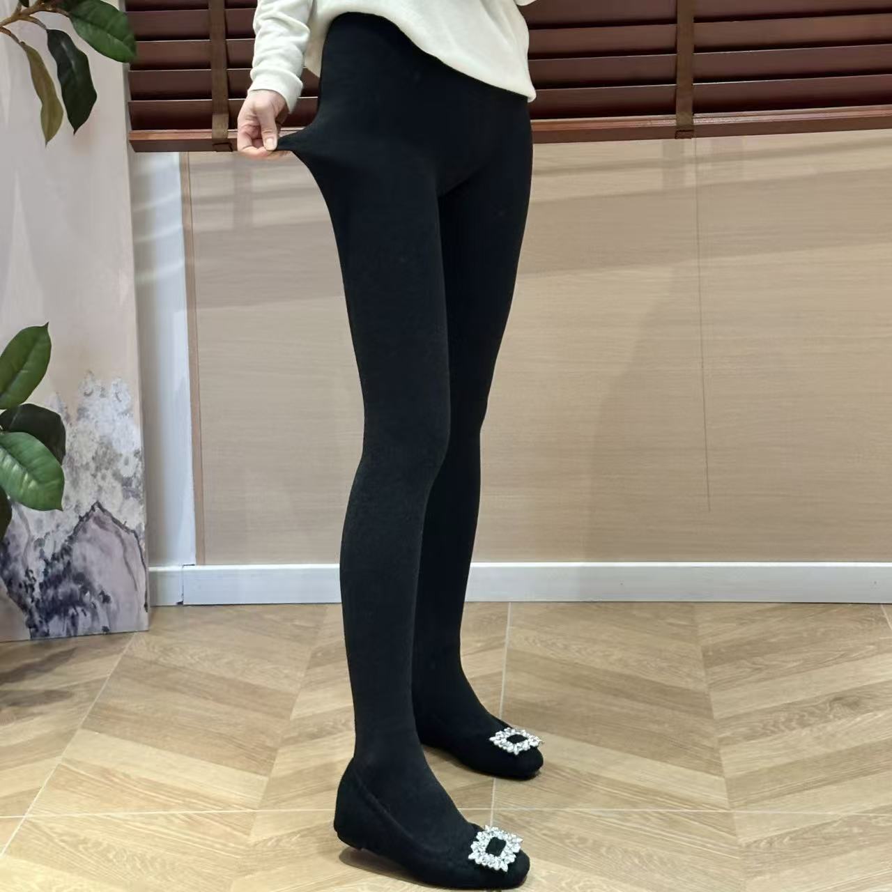 秋冬加厚显瘦百搭弹力连袜打底裤5-12-5