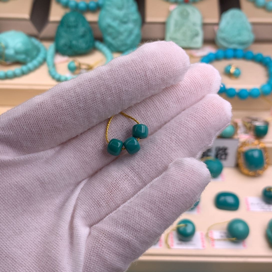 绿松石珠宝奇石未镶嵌6mm