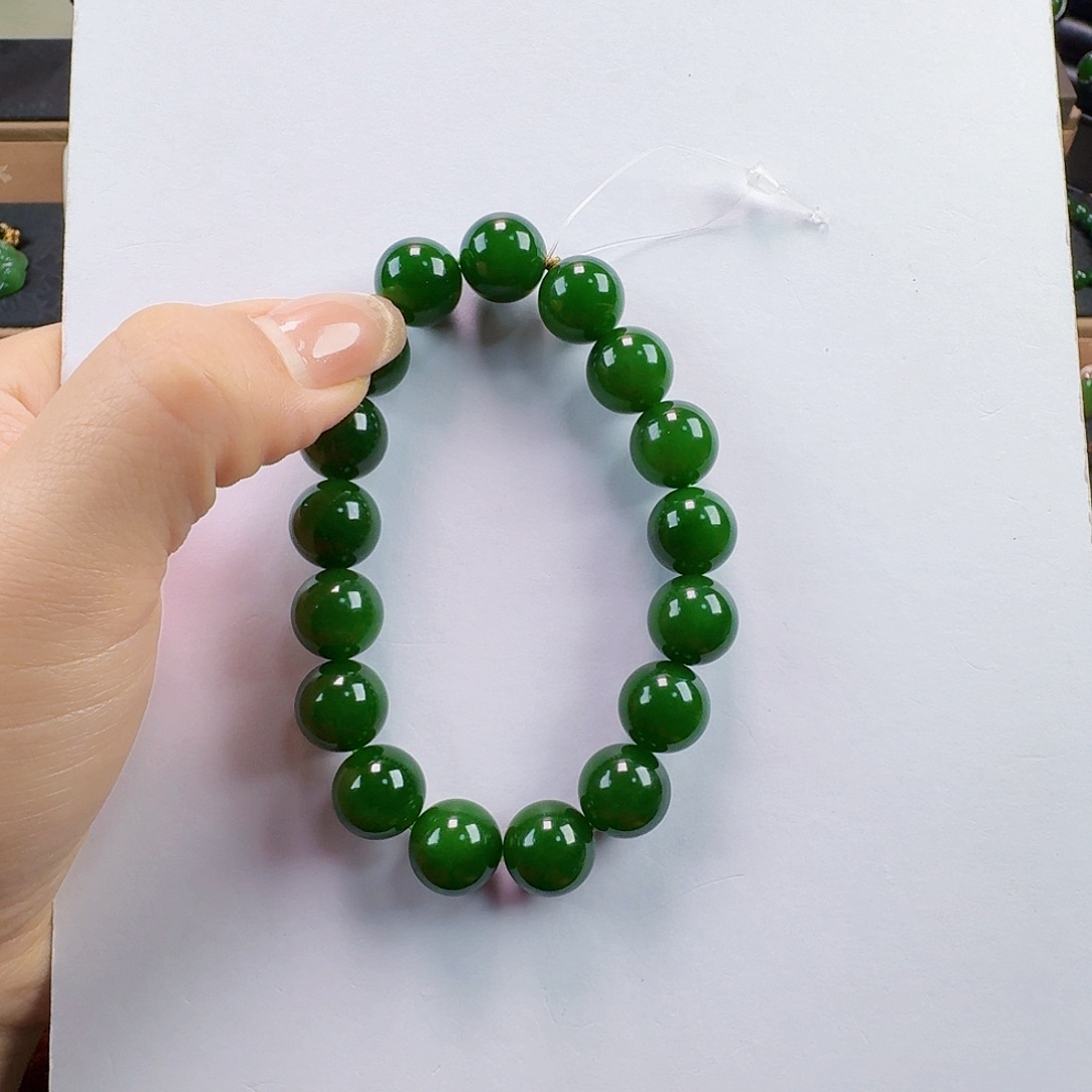未镶嵌手链和田玉（碧玉）小**爹