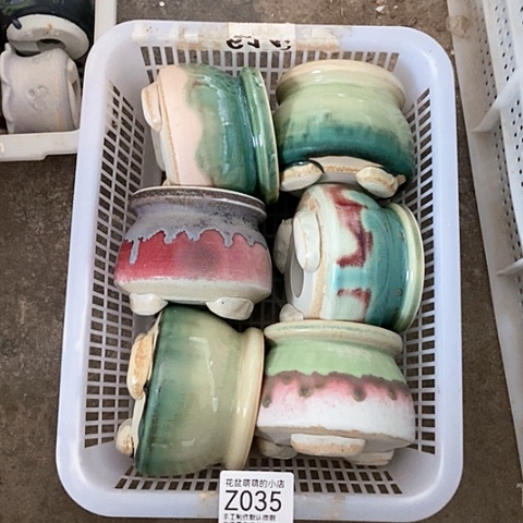 紫砂花盆035微瑕品口径7到8左右