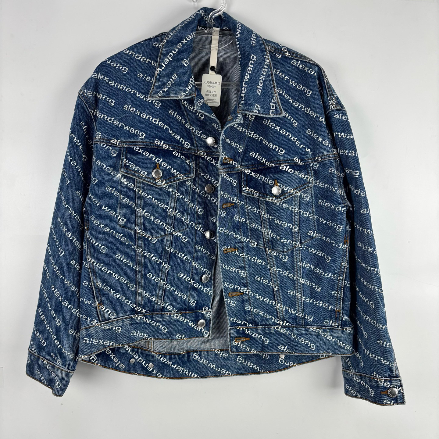 99新 ALEXANDER WANG 99新/亚历山大王/印花牛仔外套/XS码/SZ0099