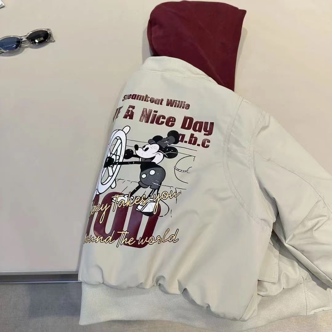 儿童卡通新款男童女童双层里布中大童棒球服连帽外套潮