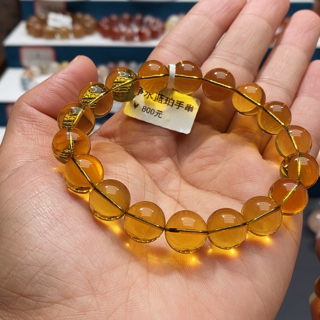 蓝珀未镶嵌手链蓝珀11
