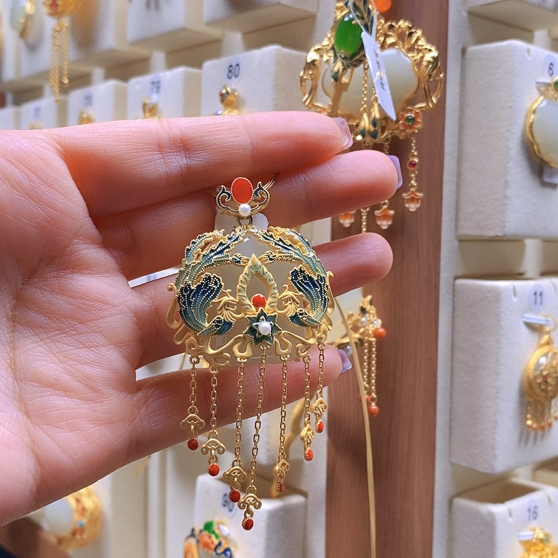 和田玉银S925镶嵌颈饰