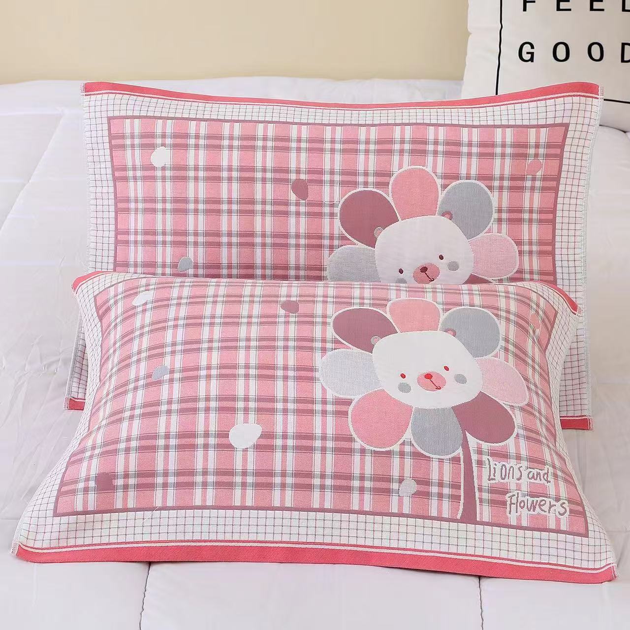 【大姑姐专属】六层大版彩虹桥枕巾（一对）枕巾纯棉100%全棉高档品牌