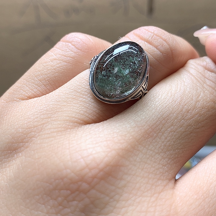 水晶水晶戒指银S925镶嵌