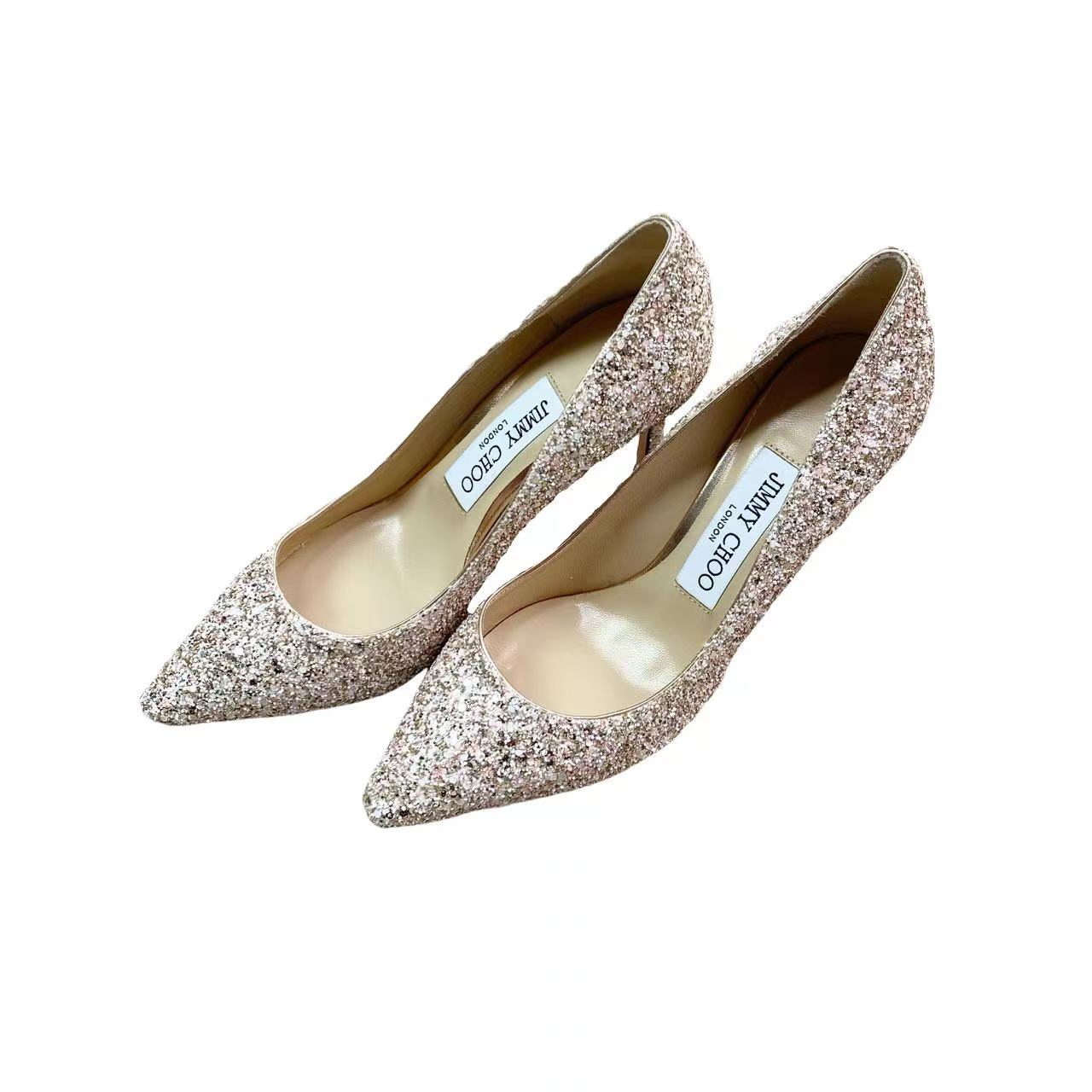 95新 JIMMY CHOO/吉米周  aa零八八五 亮片高跟鞋 34.5码 鞋盒